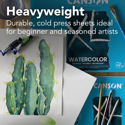 Canson XL Watercolor Pad, 140lb, Wire Bound, 36 Sheets, 9 by 12 Inches - size: 9x12