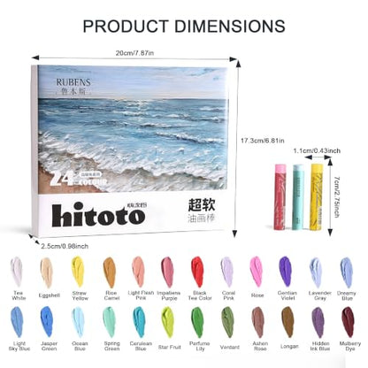 rubens 24 Muted Gray Soft Oil Pastels, Creamy & Blendable - color: 24 Colors