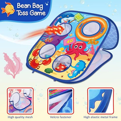 Animal Bean Bag Toss Game Toy Outdoor Toss Game - color: Ocean