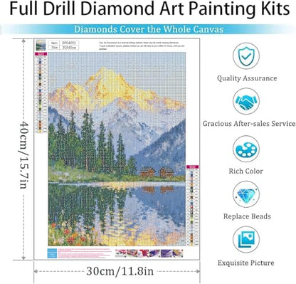 ARPADAMO Snowy Mountains Diamond Art Kits for Adult Diamond Painting12x16in - color: DP04092