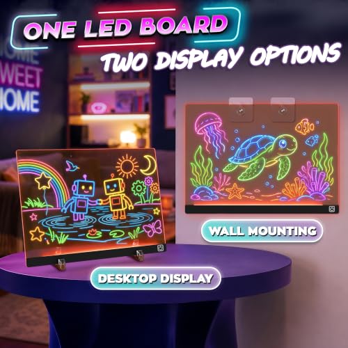 16 in LED Drawing Board; Corded and Non-Rechargeable (Black) - color: Black