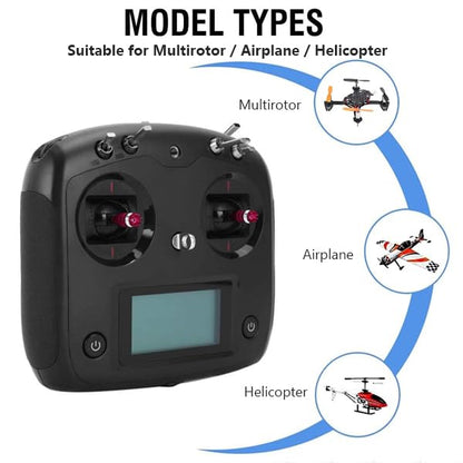 GoolRC Flysky FS-i6s 2.4G 10CH AFHDS 2A RC Transmitter with FS-iA6B Receiver for RC Drone Airplane Multicopter Helicopter (Black) - color: Black