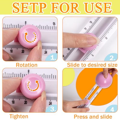 Circle Cutters with 3 blades, Cut Circle Diameter 4'' to 12.5'', Pink - color: Pink