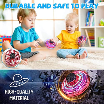 Flying Spinner Mini UFO Drone, Ifly Spinner Fly UFO Flying Fidget Spinner, iFly Hand Controlled Boomerang Drone Cool Toys Gifts for 8 9 10+ Year Old Boys Girls Teens Indoor Outdoor Toys (Red) - color: Red