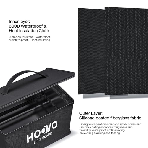 HOOVO Lipo Bag, Fireproof and Explosionproof LiPo Battery Bags