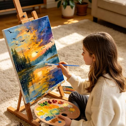 Landscape Framed Paint by Numbers Kit for Adults Beginner 8x12 inch - color: Frame-OP-US03