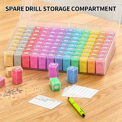Newly Upgraded Transparent Large Capacity Diamond Painting Storage Containers,96 Grid Craft Organizers and Storage, Suitable for Nail Art, Necklaces, Bead Storage Containers - style: 96 large bottle