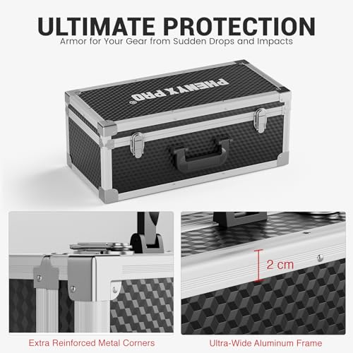 Phenyx Pro Storage Case with Pre-Diced Foam and Alloy Frame PCSE-XL - size: Extra Large (53.5*22*29cm)