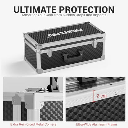 Phenyx Pro Storage Case with Pre-Diced Foam and Alloy Frame PCSE-XL - size: Extra Large (53.5*22*29cm)