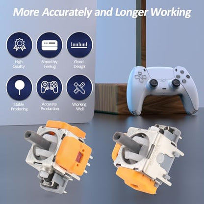 Joysticks for PS5 Hall Effect Joystick Replacement for Sony PlayStation 5 PS5 3D Analog Sensor Module for PS5 Joystick Thumb Stick Controller Accessories Parts with Repair Tools(4Pack)