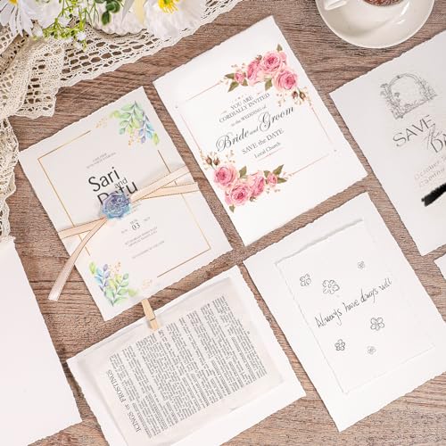 25 Sheets Watercolor Paper 6 x 8 in, 300 GSM, Deckled Edge, Ivory - size: 6 x 8 inch