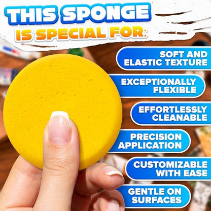 12-Pack Pottery Sponges for Clay, 2.8" Round Synthetic, Reusable - style: 12Pcs