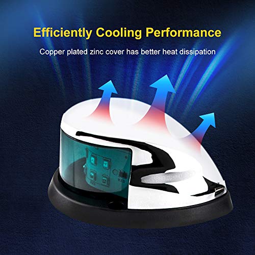 LED Boat Navigations Light Marine Red and Green Bow Light (Silver) - color: Silver