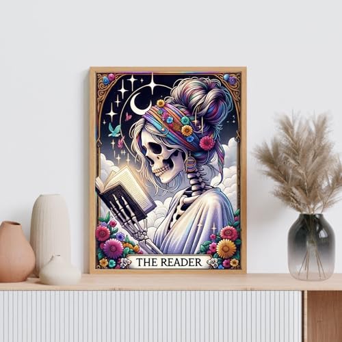GEEHEIY Diamond Art Kits for Adults, 5D Skull Reader Diamond Painting Kit - color: TRTDNFDP1P02