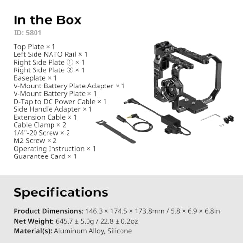 SmallRig Vertical Shooting Cage Kit for Sony FX6, V-Mount Battery Plate, Side Handle Adapter, Integrated Top Handle Mount, HawkLock NATO Rail - 5801