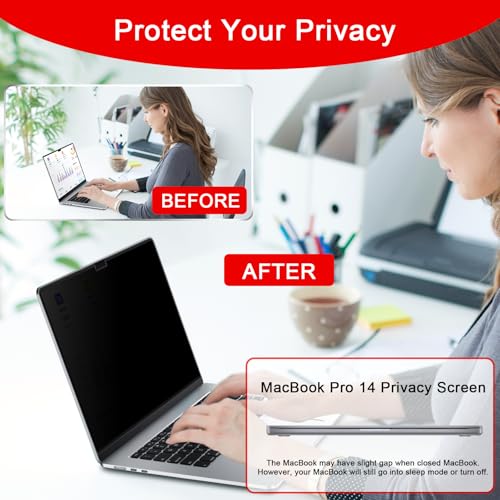 Magnetic Privacy Screen for Macbook Pro 14 Inch (2021-2026, M1,M2,M3,M4,M5) - size: macbook pro 14 inch
