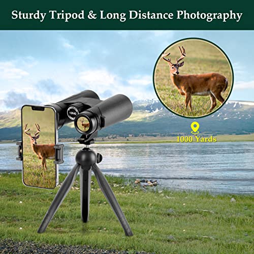 Adorrgon 12x42 High Powered Binoculars for Adults, Phone Adapter and Tripod - size: 12x42