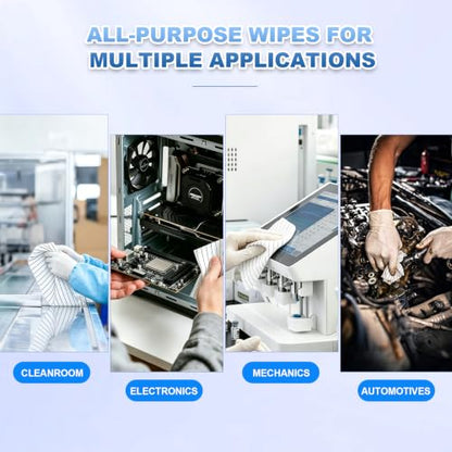 4" x 4" Anti-Static & Microfiber Wipes (100 Pcs, 200GSM) - size: 4" x 4" (Pack of 400)