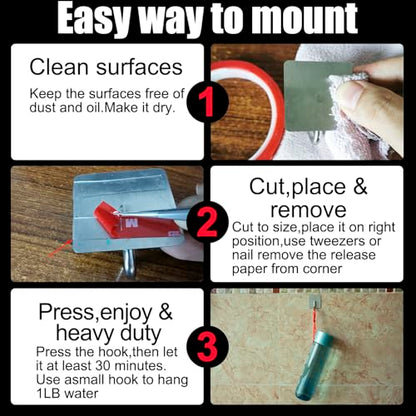 Clear Double Sided Nano Mounting Tape,0.4 inch *10 FT Two Sided Foam Tape