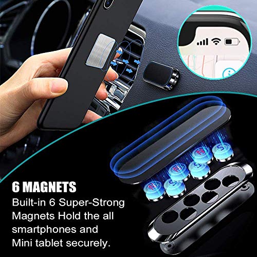 SALEX Flat Magnetic Phone Mounts 2 Pack. Black Cell Phone Holder for Car Dashboard, Wall, Truck. Universal Stick on iPad Wall Magnet Mount Kit for Tablets, Smartphones. Magnetic Phone Mount for iPhone - color: BLACK / 2 PACK