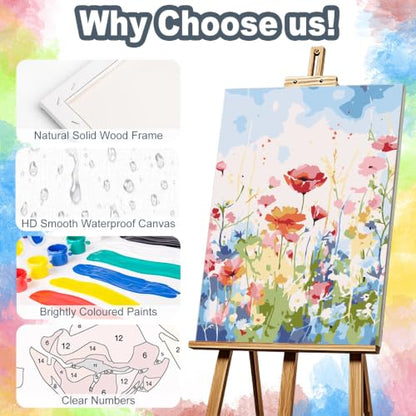 Kalonyth Flowers Framed Paint by Numbers Kit for Adults Beginner 8x12 inch - color: Frame-OP-US07