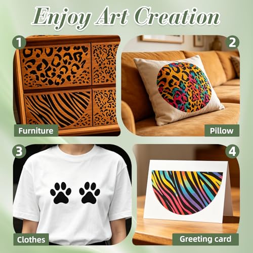 Geometric Texture Stencils for Crafts Reusable 9Pcs Stencils(11.8X6.3 Inch) - color: Texture 8