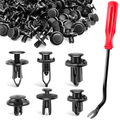 Nilight Car Retainer Clips Fastener Remover 6.3mm 8mm 9mm 10mm Expansion Screws Replacement Kit Bumper Push Rivet Clips for GM Ford Toyota Honda Chrysler,2 Years Warranty, 120PCS Clips & Remover - color: For GM Ford Toyota Honda Chrysler - 120 Clips 6.3mm