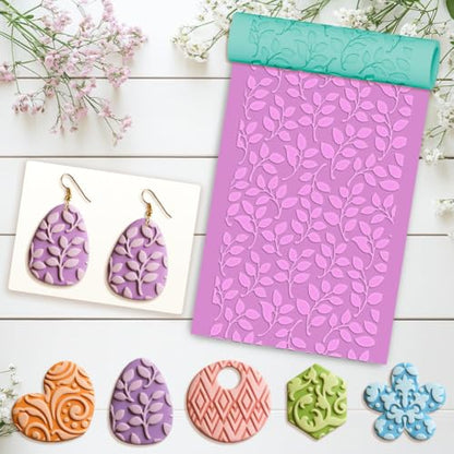 beinkmake 5 Pcs Flower Polymer Clay Texture Roller Floral Pattern Clay Roller for Jewelry Making DIY Clay Texture Tool for Earring - color: Mixed Patterns