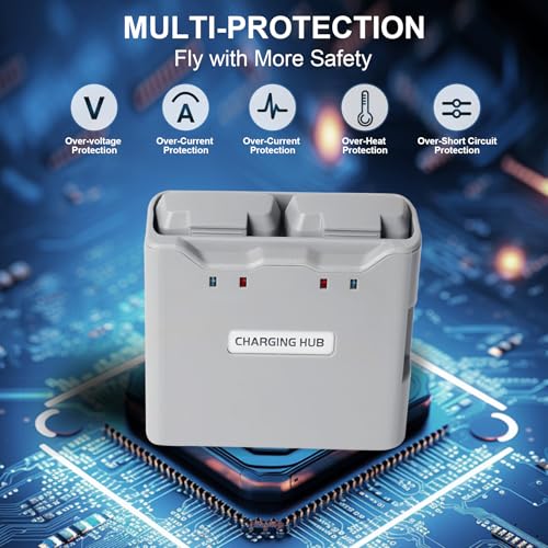 30W Dual Battery Charger for DJI Mini 4K/Mini 2 Series, Portable Two-Way Charging Hub, Equipped with a USB-A Output Port