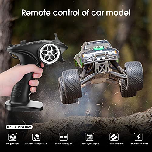 2.4ghz RC Controller 4CH Remote and Receiver Digital Radio Transmitter for RC Car Boat Tank (Updated Version)