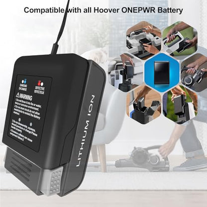 Remate Fast Charger for All Hoover ONEPWR Lithium lon Battery with LED