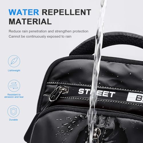 Small Black Sling Bag, Anti-Theft Motorcycle Backpack, One Strap Chest Bag - color: A1-black-small