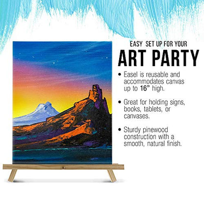 U.S. Art Supply 16" Natural Wood Tabletop Easel (4 Pack) - Adjustable - color: Natural, size: 16 inch