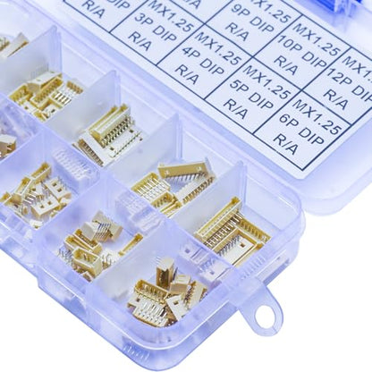Compatible with Molex 1.25mm Pitch PicoBlade PCB Header Right-Angle Through Hole 2 3 4 5 6 7 8 9 10 12 Circuits (TC-MX-1.25mm-DIP-RA) - size: Through Hole-Right-Angle