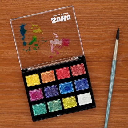 Soho Urban Artist Glitter Bomb Watercolor Paint Set w/12 Colors