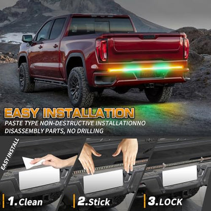XRIDONSEN 60 inch Amber and Green Tailgate Emergency Lights Strip - color: Amber/Green