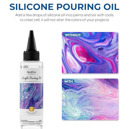 Nicpro 18 Colors 8.45oz Large Volume Metallic Acrylic Pour Paint Kit - color: 18 Colors