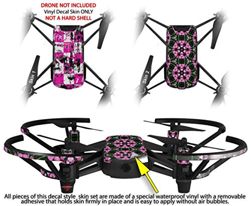 Skin Decal Wrap 2 Pack Compatible with DJI Ryze Tello Pink Graffiti Drone NOT Included