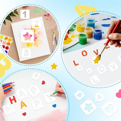 Letter Stencils 80Pcs 1&2Inch Large Alphabet Number Reusable Stencils - size: 1Inch+2Inch