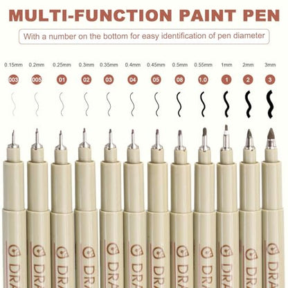 MECCANIXITY 05 Fineliner Ink Pens, 3Pcs 0.45mm Brown Micro Pens with Waterproof Archival Ink for Watercolor Sketching Cartoon Technical Drawing - style: 05#