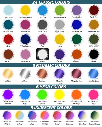Roizefar Airbrush Paint, 44 Colors with 6 Thinner for Models & Crafts - color: 44 Colors with 6 Thinner