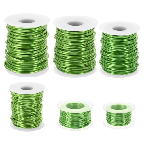 PATIKIL 20/18/15/12/10/8 Gauge Aluminum Craft Wire, 32.8 Ft Metal Wire Armature Bendable Wire for Jewelry Making Metal Wrap DIY, Green - color: Green