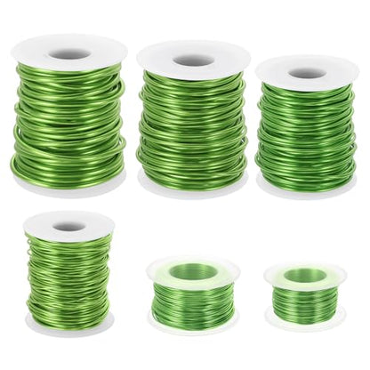 PATIKIL 20/18/15/12/10/8 Gauge Aluminum Craft Wire, 32.8 Ft Metal Wire Armature Bendable Wire for Jewelry Making Metal Wrap DIY, Green - color: Green