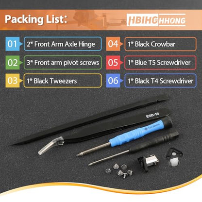 2Pcs Front Arm Axis Replacement for DJI Mini 5 pro Front Arm Shaft Screws Front Arm Hinges for Mini 5 pro Drone Accessories Parts with Repair Tools（ 6Pcs Front Arm Hinges Screws）