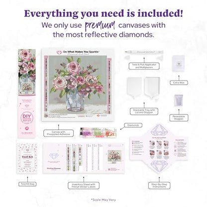 DIAMOND ART CLUB Blushing Blossoms Diamond Art Kits for Adults - color: Blushing Blossoms