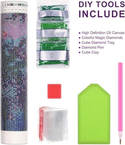 retro floral Diamond Art Kits for Adult Diamond Painting Kit for Beginner - color: DP04352