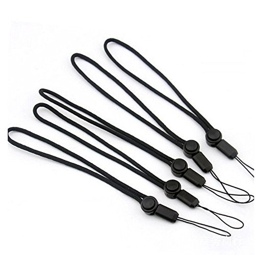 YOUOWO 5Pack Nylon Lanyards with Buttons,Adjustable Length(Black) - color: 5 Pack-black