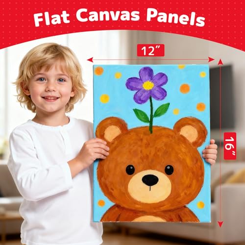 Simetufy 32 Pack 12x16 inch Large Flat Canvas Boards for Painting - size: 12"x16" - 32 pack