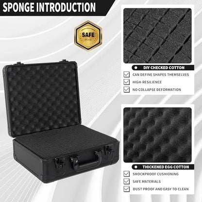15 Inch Carrying Case with Customizable Pre-Diced Foam - size: 15x13x6 Inch
