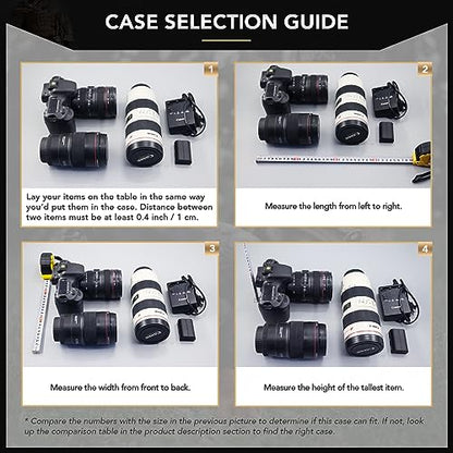 Lykus HC-5220 Hard Case with Wheels and Foam, Inner Size 19.09*12.68*8.66in - size: HC-5220